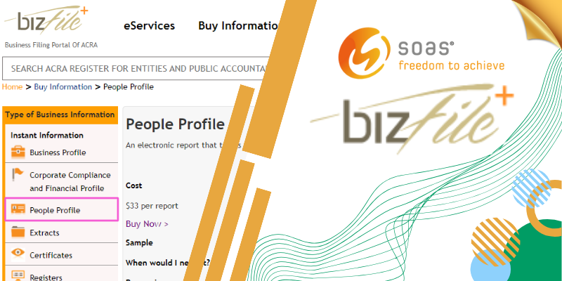 People profile from BizFile
